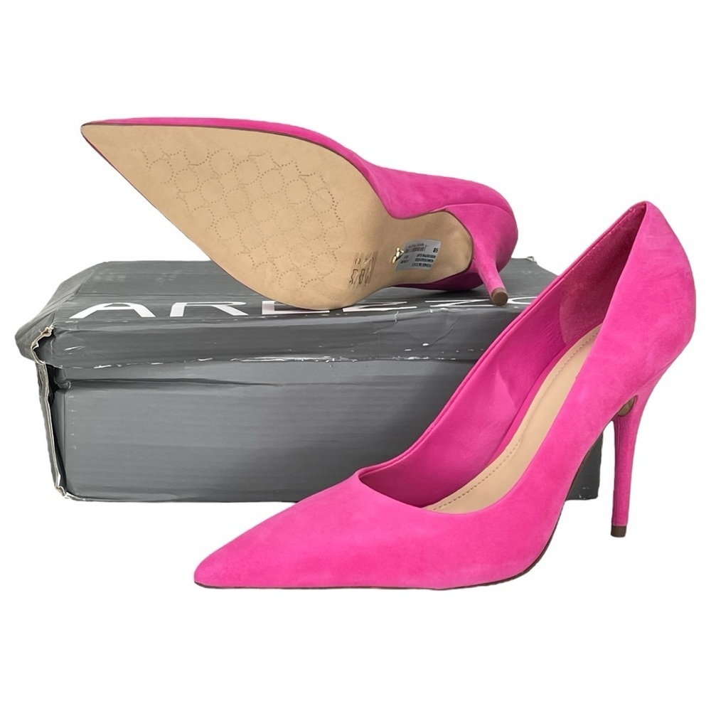 Arezzo Emily Fechado Adlo Pink Suede Womens Heels Size 9B - Picture 13 of 14